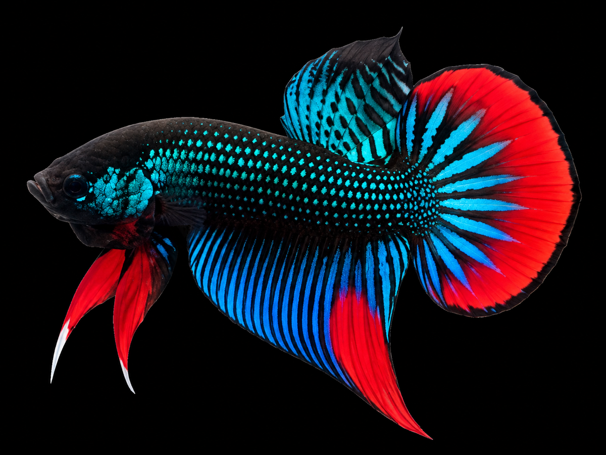 Green Imbellis Red Tail Male Betta Stock Foto